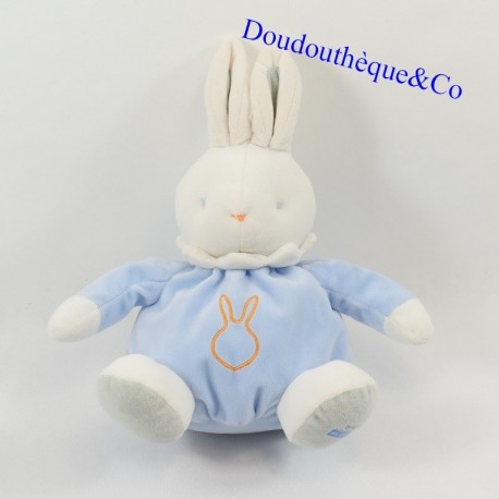 Doudou conejo bola KLORANE bordado azul conejo 24 cm