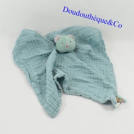 Doudou flat lange Minoucha cat MOULIN ROTY Les pachats green square 41 cm