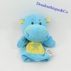 Doudou Puppe Nilpferd GAMES2MOMES gelb und blau Stern 20 cm