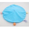 Doudou flat dog CHICCO round round cocard green blue orange 28 cm