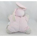Peluche semipiatto coniglio BOUT'CHOU Monoprix fiori rosa 23 cm