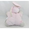 Kaninchen halbflaches Kuscheltier BOUT'CHOU Monoprix rosa Blumen 23 cm