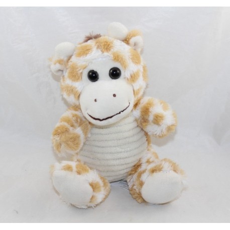 Peluche giraffa AUCHAN beige marrone occhi bianchi plastica 21 cm
