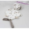 Flaches Hundekuscheltier NATTOU Max Noa & Tom beige weiße Krone 25 cm