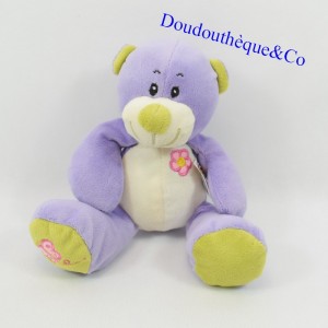 Teddy bear GAMES2MOMES purple green flower and butterfly 17 cm
