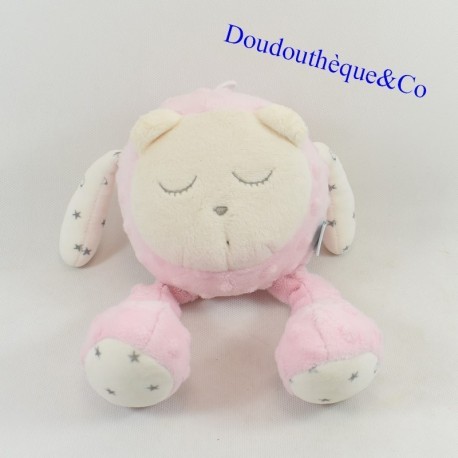 Peluche sonore ours MYHUMMY My hummy Blanc et rose bruit blanc 25 cm