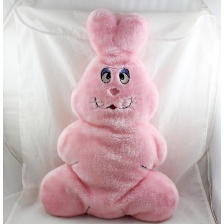 Plush vintage rabbit CMP pink face embroidered semi flat 53 cm