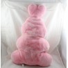Plüschiges Vintage Kaninchen CMP rosa Gesicht bestickt halbflach 53 cm