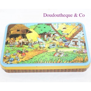 Boîte à biscuits Asterix et Obelix métal village gaulois