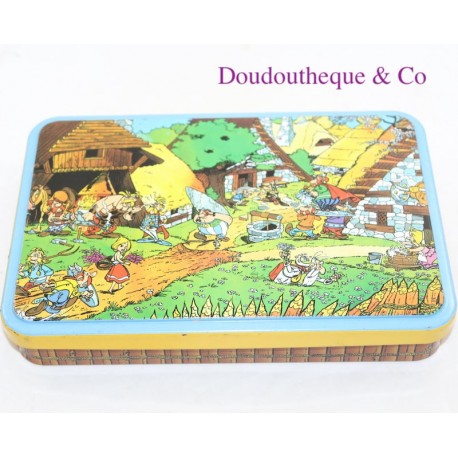 Boîte à biscuits Asterix et Obelix métal village gaulois
