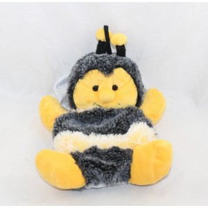 Doudou marionnette abeille RODADOU RODA rayé jaune noir 27 cm