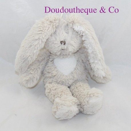 Peluche coniglio TEDDYKOMPANIET beige cuore bianco