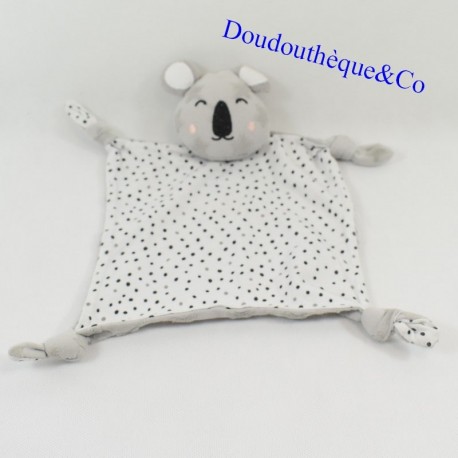Doudou flacher Koala VERTBAUDET grau schwarze Knoten 23 cm Doudou flacher Koala VERTBAUDET grau schwarze Knoten 23 cm