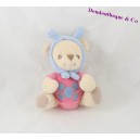 Peluche ours NATURE BEARRIES Fisher Price bleu rose 16 cm