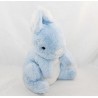 Coniglio di peluche BOULGOM blu bianco vintage vecchio 30 cm seduto
