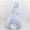 Conejo de felpa BOULGOM azul blanco vintage viejo 30 cm sentado