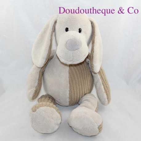 Plush dog CASINO beige brown stripes