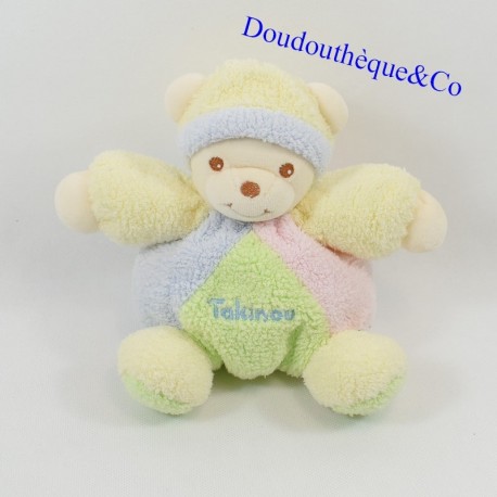 Teddy bear pastel ball TAKINOU pink yellow blue green cap 15 cm