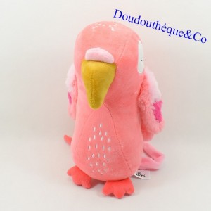 Peluche oiseau perroquet DPAM rose Du Pareil au Même 26 cm