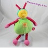 Plush Louna bee MOULIN ROTY Green Pink legs pink 30 cm