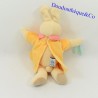 Plush rabbit MOULIN ROTY yellow dress attachment nipple and bell 25 cm