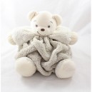 Peluche patapouf ours KALOO Plume beige tête blanche