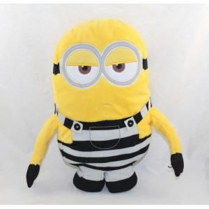 Plush Minion prisoner Despicable and nasty me 3 yellow overalls black and white 30 cm