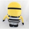 Plush Minion prisoner Despicable and nasty me 3 yellow overalls black and white 30 cm