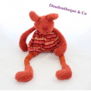 Doudou chien MOULIN ROTY Le Gégé La Bande à Polo rouge orange 40 cm