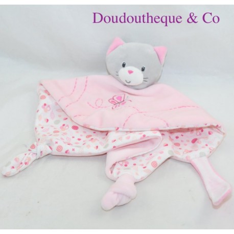 Doudou flache Katze Zigeuner rosa Schmetterling Doudou flache Katze Zigeuner rosa Schmetterling