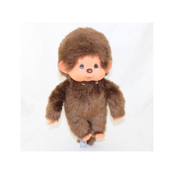 Peluche junior singe KIKI LE VRAI yeux marron signé sous le pied 28