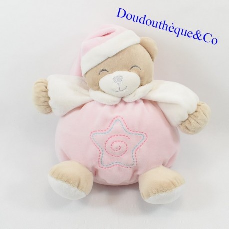 Peluche boule ours GIFI étoile spirale rose et bleu 20 cm