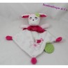 Doudou flacher Hund INFLUX rosa Vogelknoten Beißring 33 cm