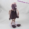 Doudou rabbit BOUT'CHOU purple pink striped fabric Monoprix 30 cm