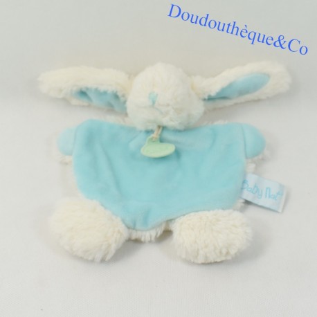 Plano de Doudou conejo bebé NAT' abrazo azul turquesa blanco