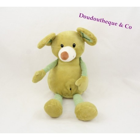 Peluche souris CARREFOUR verte pattes rayées 28 cm