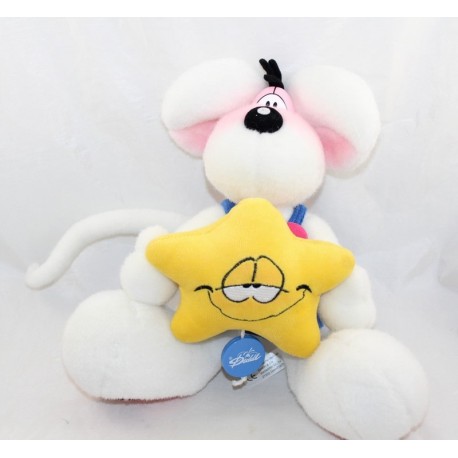 Musical plush mouse DIDDL overalls blue yellow star 32 cm