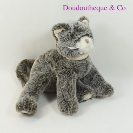 Peluche chat BUKOWSKI gris blanc