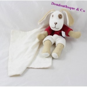Doudou handkerchief dog SUCRE D'ORGE red t-shirt 20 cm