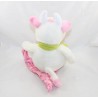 Peluche mucca ELUZ fazzoletto fiori rosa sciarpa bianca verde 35 cm