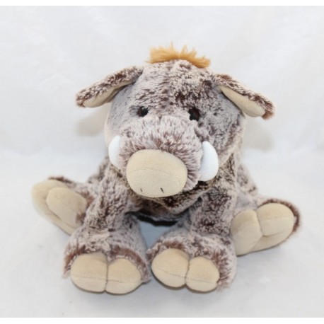 Plush warthog CREATIONS DANI chiné brown beige pig 28 cm