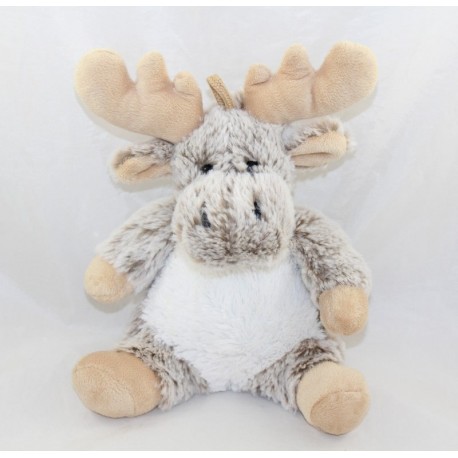 Ciervo de peluche RODADOU reno reno marrón moteado blanco 24 cm