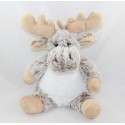 Ciervo de peluche RODADOU reno reno marrón moteado blanco 24 cm