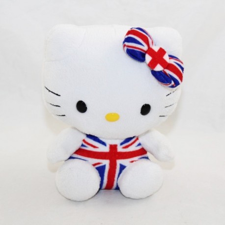 Peluche Hello Kitty TY Beanie Babies Bandiera inglese 15 cm