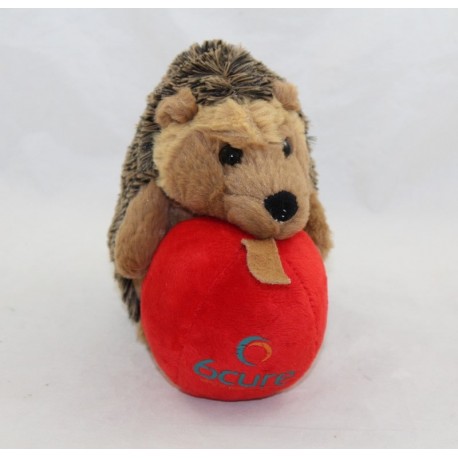 Hedgehog advertising plush 6CURE secure your business red apple 16 cm