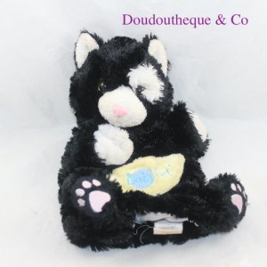 Doudou marionnette chat BABY NAT' noir blanc