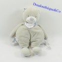 Semi flat teddy bear BOUT'CHOU MONOPRIX gray 25 cm
