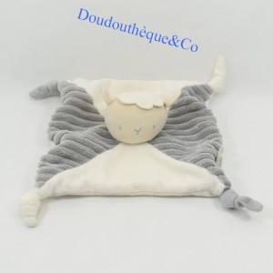 Doudou Plattschaf AMADEUS grau weiß 20 cm