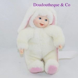 Bambola coniglio ANNE GEDDES bianco rosa