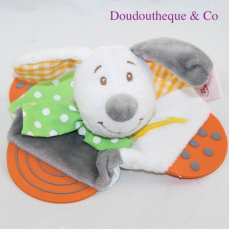 Doudou flacher Hund BENGY gelber Knochen